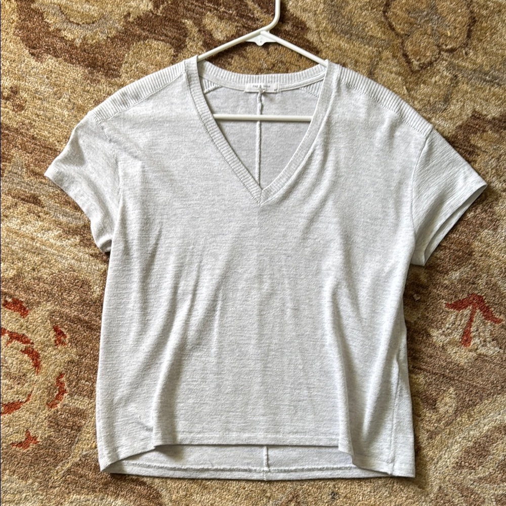 Rag & Bone Gray V-Neck Top
